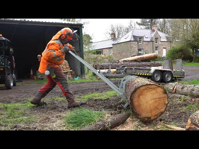 Lift and Cut HUGE Logs with the Forest Master 2-in-1 Log Lifter and Sawhorse (FMLL)