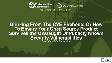 Drinking From The CVE Firehose: Or How To Ensure Your Open Source Product Survives