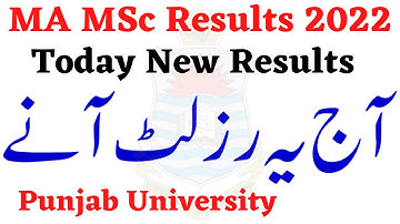 MA MSc Annual 2022 Results Today Punjab University - MA MSc Results 2022 PU