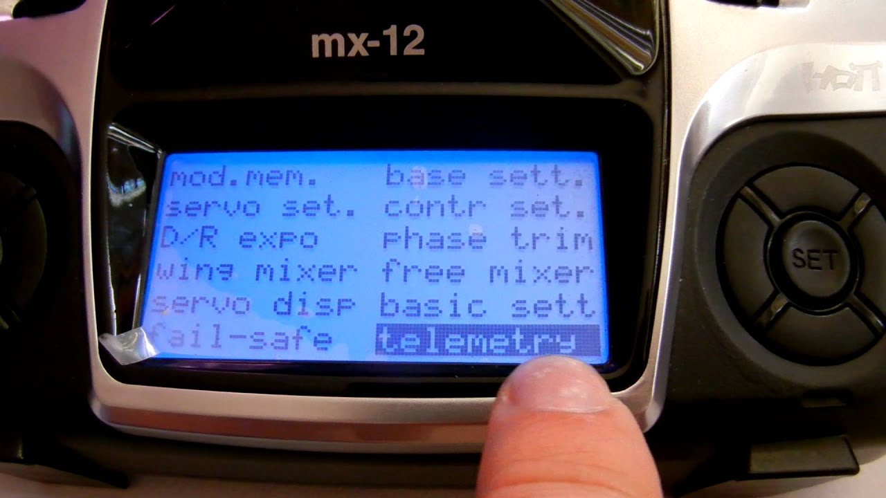Graupner mx-12 HoTT - how to turn on GPS/Vario modul - YouTube