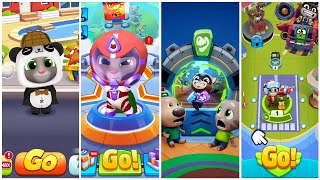 Talking Tom Gold Run & Talking Tom Hero Dash vs Talking Tom Time Rush & Talking Tom Sky Run Gameplay screenshot 2