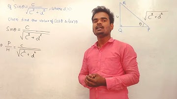 If sinθ= C upon under root c square + d square where D is greater than 0 then find the value of cosθ