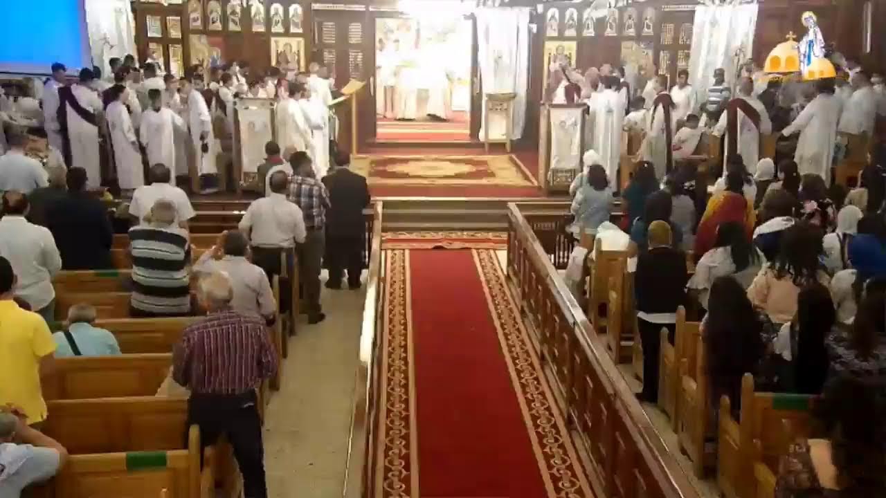 قداس عيد القيامة من كنيسة العذراء مريم بالزيتون 24-4-2022