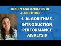 1. Algorithms - Introduction, Performance Analysis |DAA|