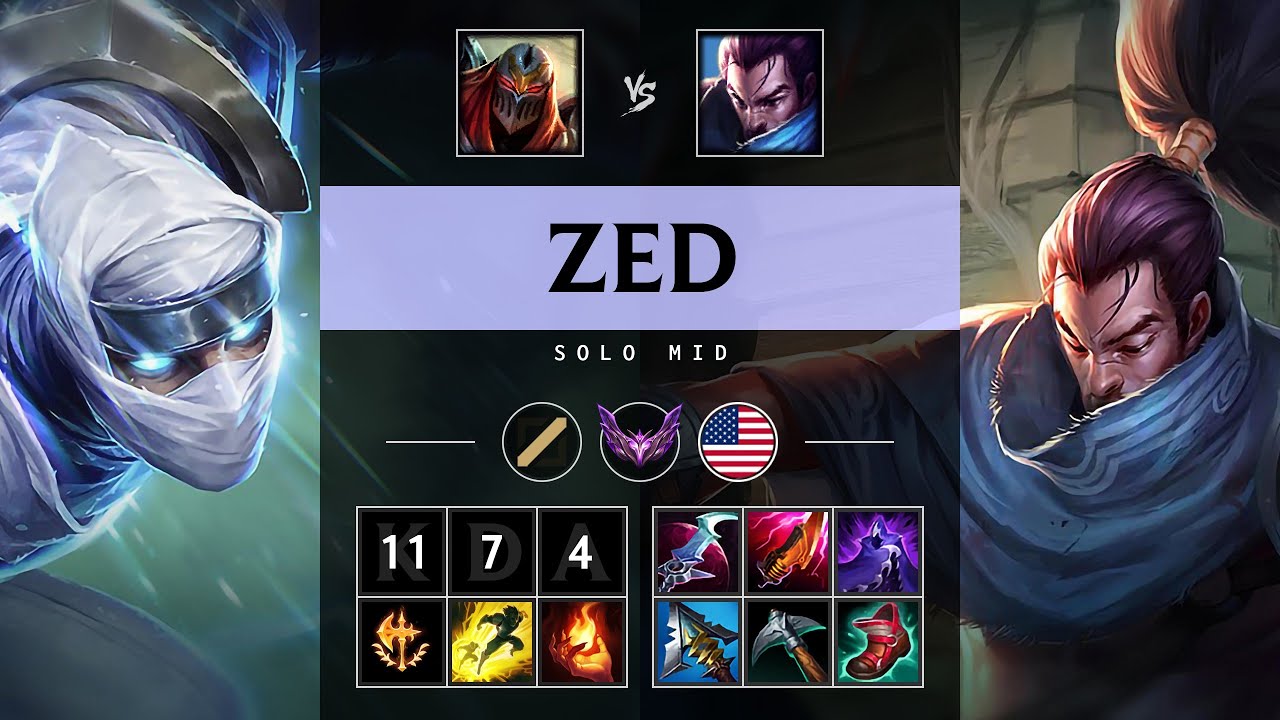 Zed Mid vs Yasuo: Killing spree - NA Master Patch 14.22