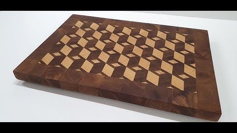 3D effect tumbling block end grain cutting board how to make it