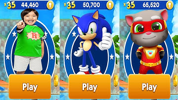 Tag with Ryan vs Sonic Dash vs Talking Tom Hero Dash Android Gameplay