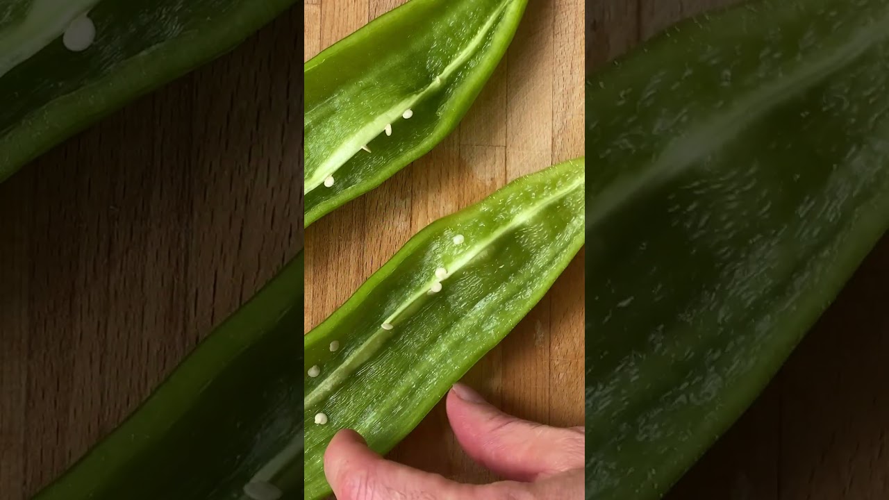 🌶️ Corte de pimiento verde italiano | 