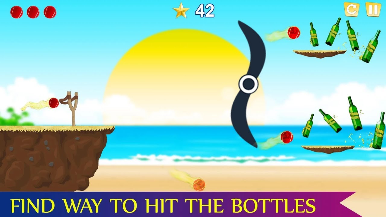 Hit Bottles Hit Down Game 4 Bottle Shooting Game Live Kids Games Youtube