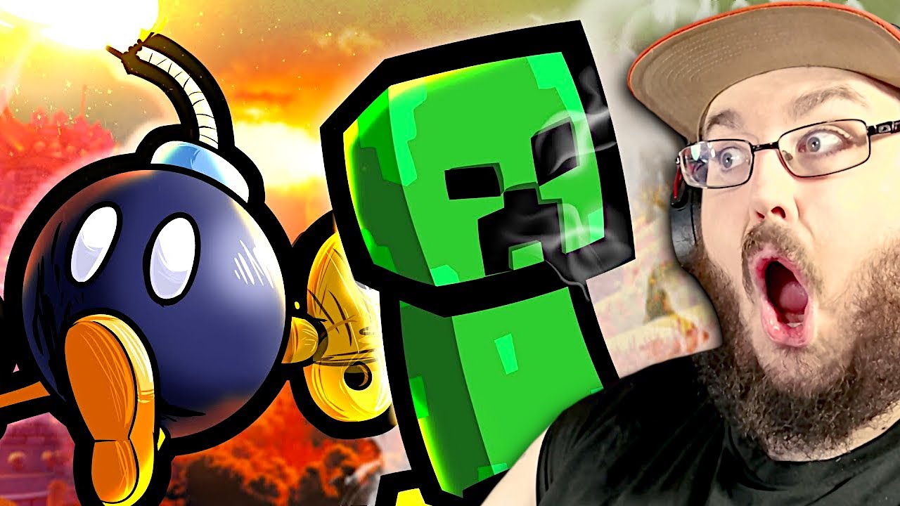 Creeper против Bob-omb (Minecraft против Super Mario) - РЭП-БИТВА! - при участии Дэна Булла РЕАКЦ...