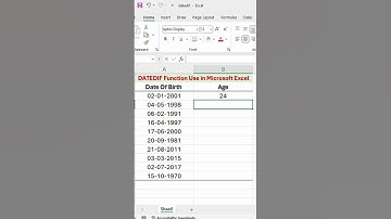 Datedif #excel #exceltricks #youtubeshorts #shortsvideo #youtube #youtubeindia #youtuber #shorts