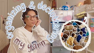 organize/declutter my yarn with me! | + chit chat