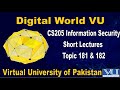 CS205 Information Security Short Lectures Topic N0 181 &amp; 182