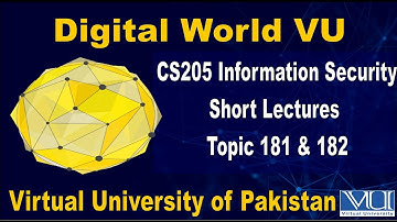 CS205 Information Security Short Lectures Topic N0 181 & 182