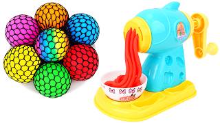 Oddly Satisfying ASMR Sounds | How I Do Rainbow Noodles with Mystery Dumpling Squishy | No Talking screenshot 1