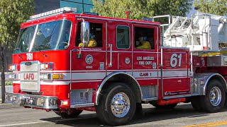 LAFD Light Force 61 & Rescue 26 Responding 