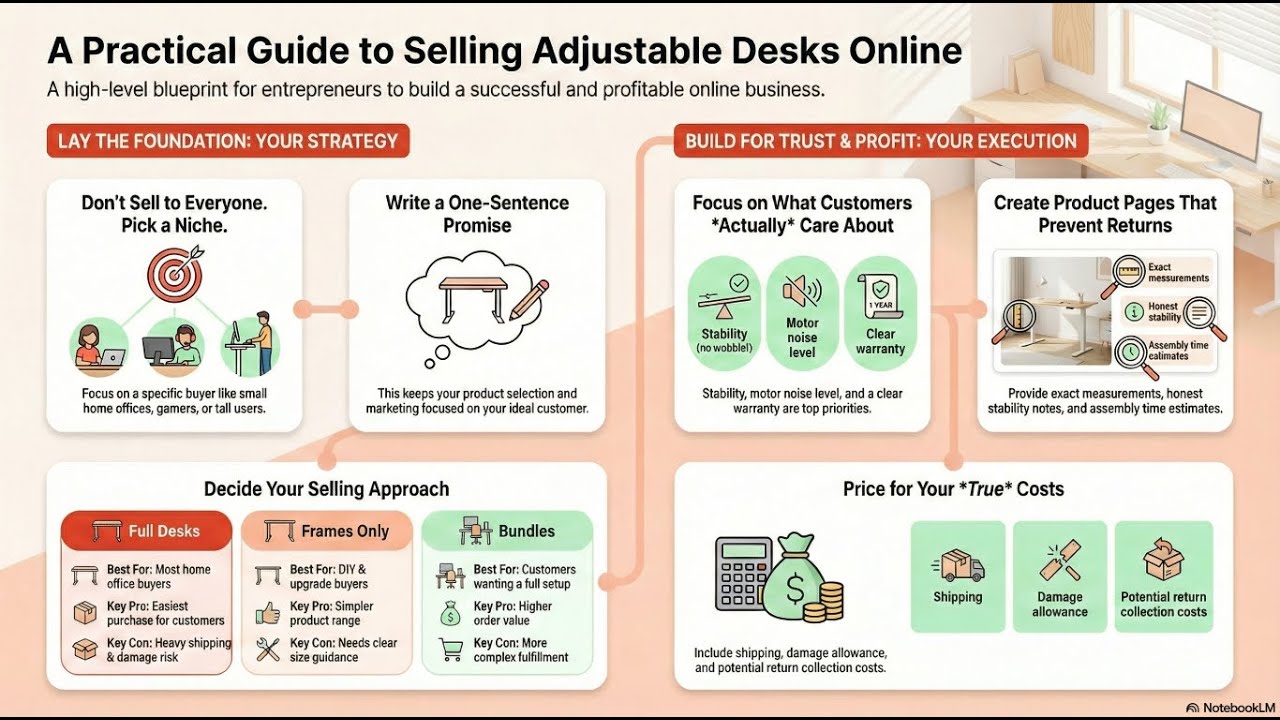 Sell Adjustable Desks Online in the UK | Simple Starter Guide