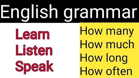 Asking questions in English | Use of How many| How much | How long | How often | Sunshine English