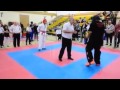 Martial Arts coach loses his cool and jump kicks the opponent!