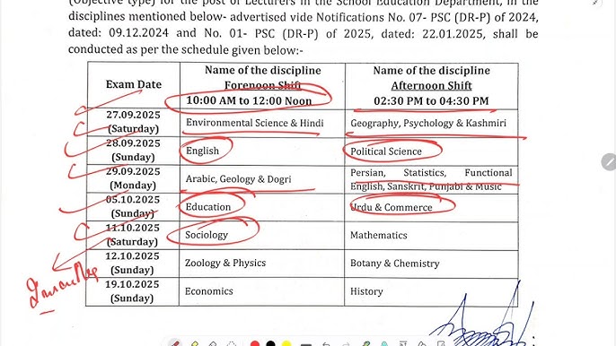 🚨 JKPSC Lecturer Exam Date 2025 | Official Exam Schedule Released ...