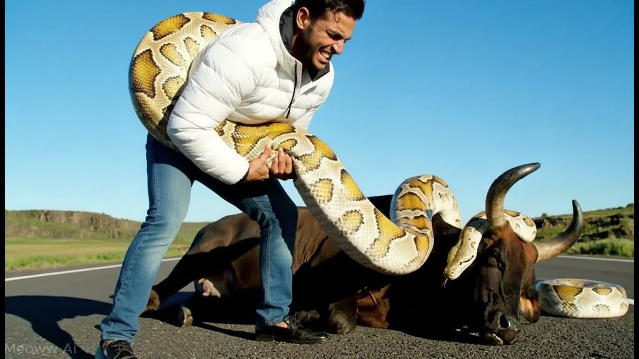Brave Rescue Team Saves Cow from Giant Python 🐍🐄 | Emotional Animal Rescue