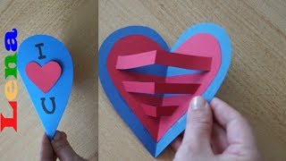 Kreativ mit Lena Herz Karte basteln zu Muttertag -Valentinstag basteln Herz zeichnen  Heart card