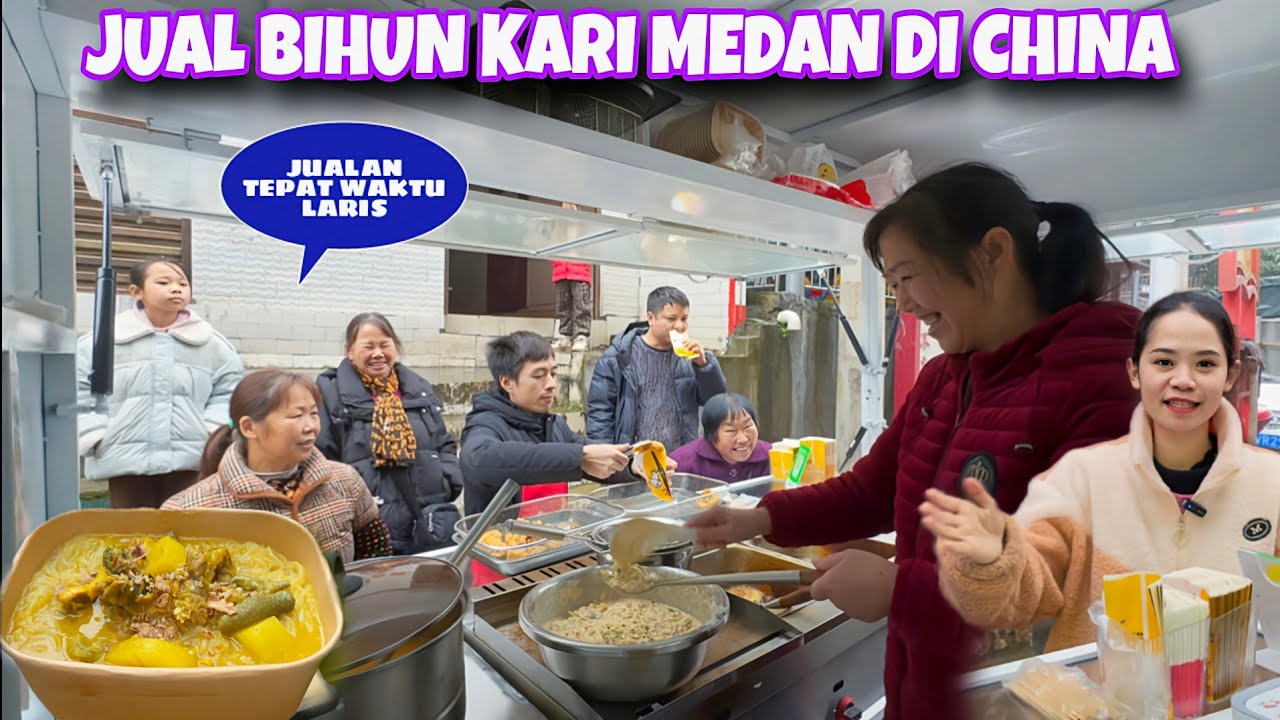 JUAL BIHUN KARI MEDAN DI CHINA, LARIS PEMBELI SAMPAI  BALIK LAGI UNTUK BELI MAKANAN YANG KAMI JUAL