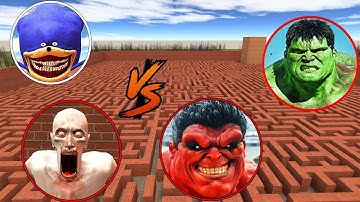 WHO WILL WIN? Shin Sonic VS HULK vs SCP 096 || GMod Monster Battle