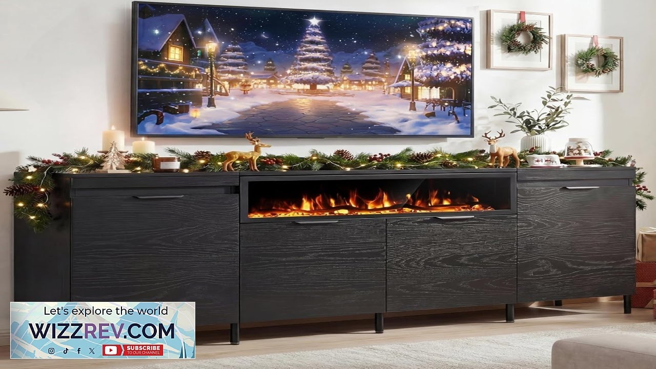 80" Entertainment Center with No Heat Fireplace Insert TV Stand