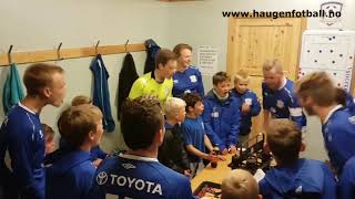 Tornado Måløy jublar i garderoba etter dagens 5-0 seier heime mot Dale.