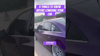 Things To Know Before Lowering Your Car