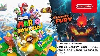 Super Mario 3D World Switch - 2-5 Double Cherry P - All Stars And Stamp Location