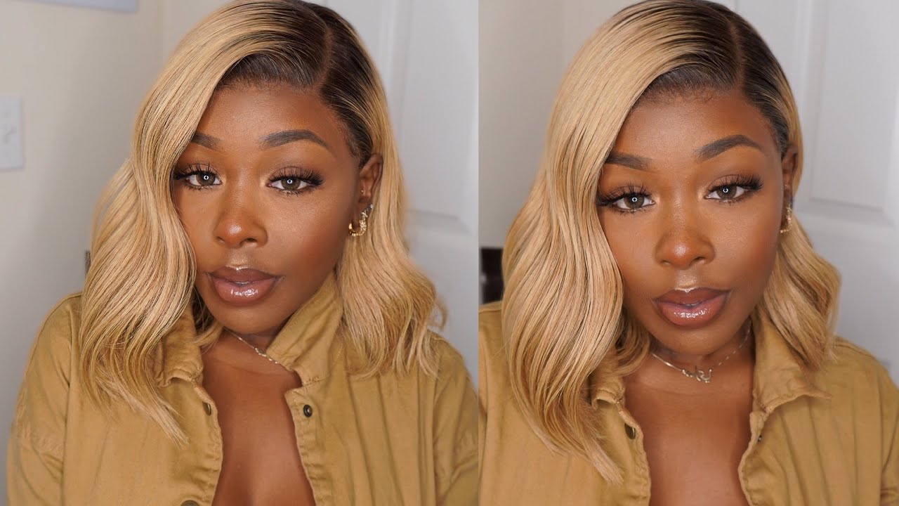 Start-Finish NEW HD Swiss lace Toned Blonde Wavy Wig! Undetectable lace