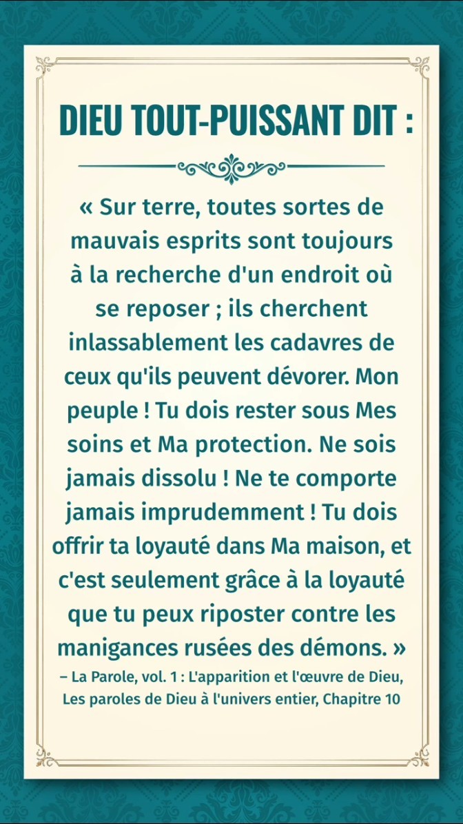 Des paroles qui viennent directement de Dieu