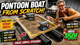 Homemade Pontoon Boat! Under $50 Works Great!