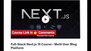 Celebrity Full-Stack Next.js 15 Course - Multi User Blog Platform Profile