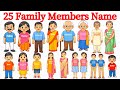 25 परिवार के सदस्यों के नाम | 25 Family Members Name English to Hindi | Learn Fruits Name & Pictures