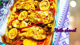 سمك السلمون بالخضار لذيذ و رائعSalmón con verduras, delicioso y maravilloso