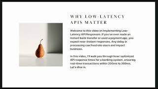 47. Implementing Low-Latency API Responses: A Case Study