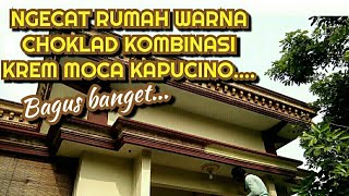 CAT RUMAH WARNA CHOKLAD KOMBINASI KRIEM MOCA. || WALL || PAINTING || DISGN.