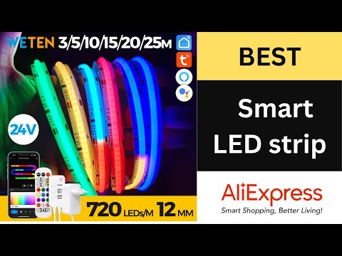 ✅ Finest Smart RGB LED Strip on AliExpress – Tuya WiFi RGBIC COB Neon Light 24V Alexa & Google Home