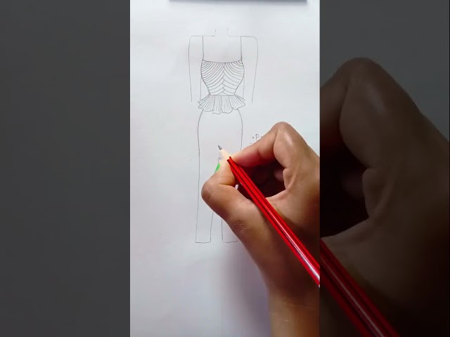 part 2 dress design drawing ll easy drawing #shorts #pencildrawing #drawing #fashion