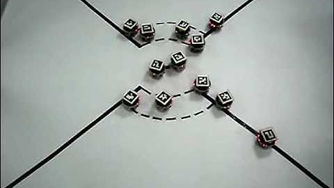 Traffic control for robotic swarm with common target: Regions algorithm (e-pucks)