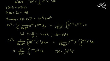 Gamma Distribution - Derivation of Mean, Variance & Moment Generating Function (MGF) (English)
