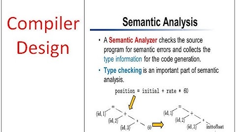 Semantic analysis and Syntax direced Translation