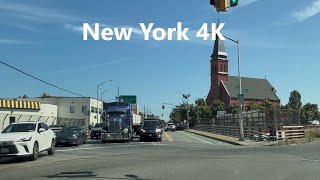 4K New York - Driving tour of Brooklyn \& Queens ( Greenpoint Avenue )
