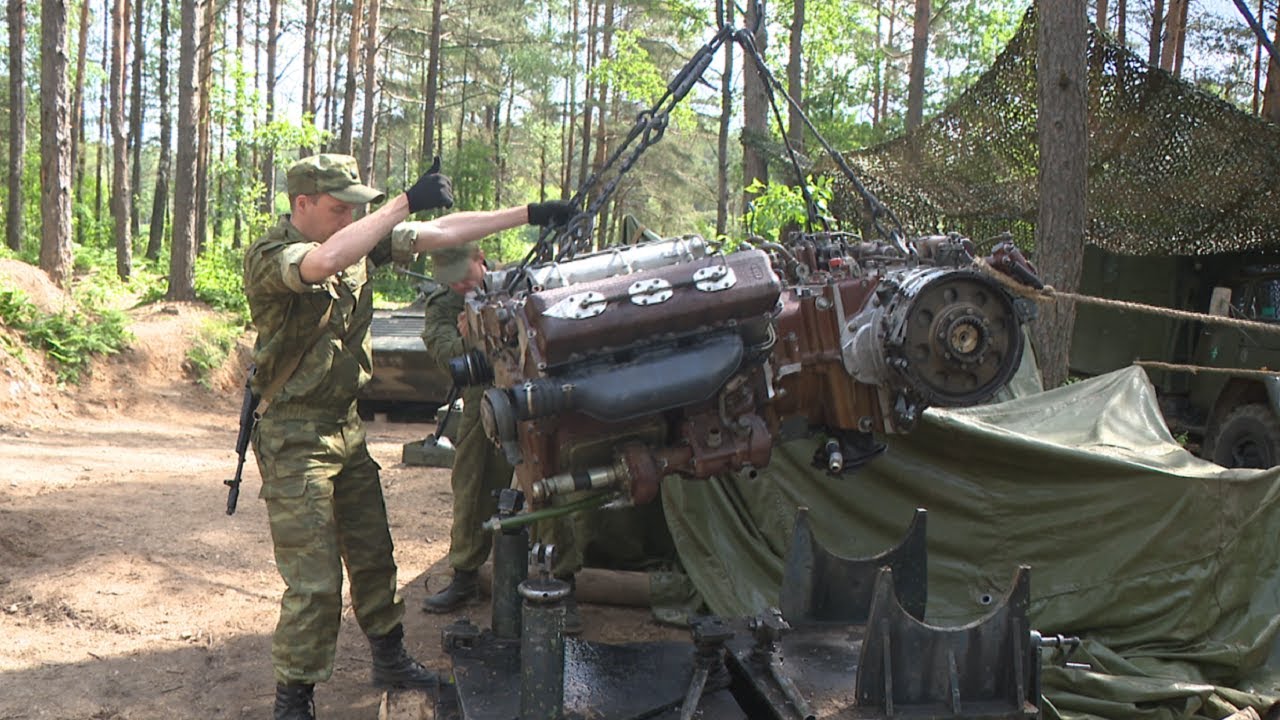 Учения ремонтно-восстановительного батальона