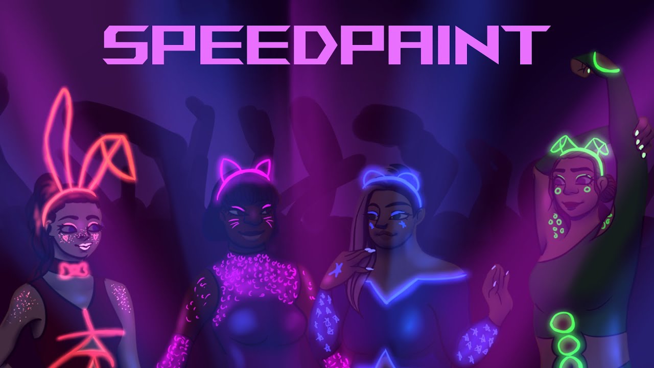Neon Animal Girls I Speedpaint