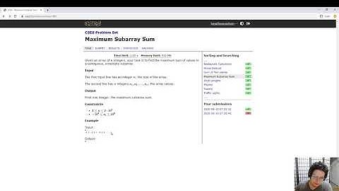 Competitive Programming Guide - Searching and Sorting #8 - Maximum subarray sum