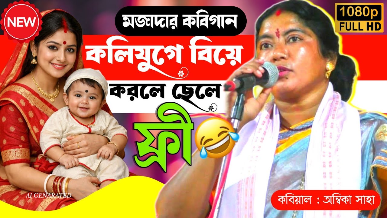 খুব মজাদার কবিগান। কলিযুগে বিয়ে করলে ছেলে ফ্রী {Ambika Saha New Kobigaan Nari Purush 2026}